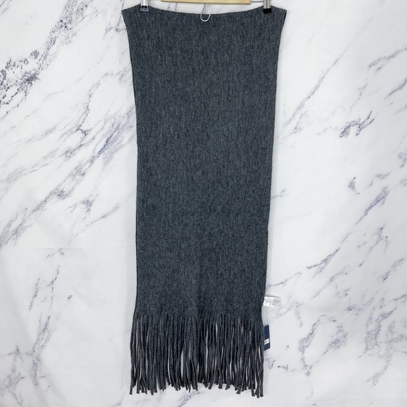 Lucky Brand | Dark Grey Solid Brushed Scarf - Picture 5 of 11